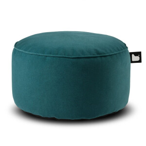 Extreme Lounging - b-poufe suede - poef rond - voor binnen - zachte suede stof - 60x40cm - teal