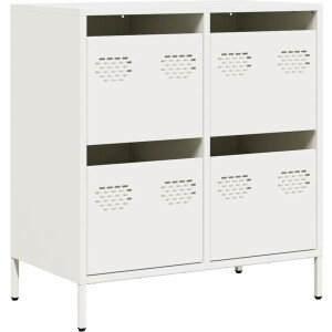 vidaXL - Dressoir - 68x39x73,5 - cm - koudgewalst - staal - wit