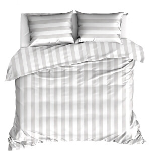 Livello Dekbedovertrek Beach Stripe Grey Lits-jumeaux