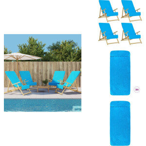 vidaXL Strandhanddoek - Strandhanddoeken - Strand Handdoek - Badhanddoek - Strandhanddoeken 4 st 400 g/m² 60x135 cm stof turquoise