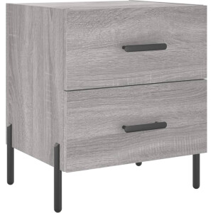 vidaXL - Nachtkastje - 40x35x47,5 - cm - bewerkt - hout - grijs - sonoma - eikenkleur