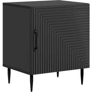 vidaXL - Nachtkastje - Zwart - 43 - x - 34,5 - x - 50 - cm - Bewerkt - hout