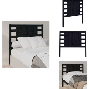 vidaXL Hoofdbord - Hoofdborden - Hoofdeinde - Houten Hoofdbord - Hoofdbord 96x4x100 cm massief grenenhout zwart