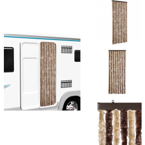 vidaXL Insectengordijn - Insectengordijnen - Scherm Tegen Insecten - Schermen Tegen Insecten - Vliegengordijn 56x185 cm chenille beige en lichtbruin