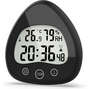 Luxime® - Douchetimer 5 minuten - Douchewekker - Klok - Showertimer - Kookwekker - Timer - Zwart - Milieubewust!