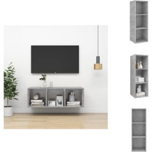 vidaXL Televisiewandmeubel - betongrijs - 37 x 37 x 107 cm - Kast