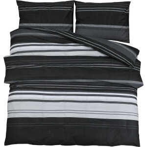 vidaXL - Dekbedovertrekset - 200x200 - cm - katoen - zwart - en - wit