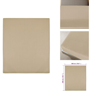 vidaXL Hoeslaken - Dekbedovertrek - Laken - Beddengoed - Hoeslaken jersey 180x200 cm katoen taupe