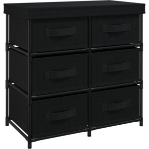 vidaXL - Opbergkast - met - 6 - lades - 55x29x55 - cm - staal - zwart