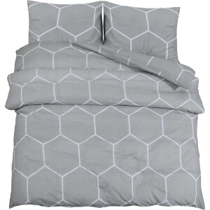 vidaXL - Dekbedovertrekset - 200x200 - cm - katoen - grijs