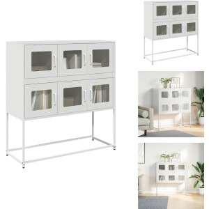 vidaXL Dressoir - Dressoirs - Opbergkast - Buffet - Dressoir 100,5x39x107 cm koudgewalst staal wit