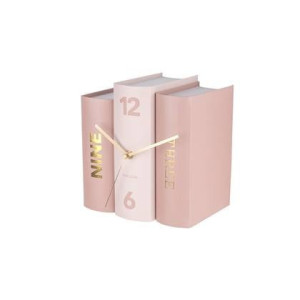 Karlsson - Table clock Book pink tones paper, 20x15x20cm