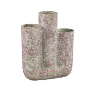 PTMD Bloempot Pipes - 27x10x35 cm - Cement - Paars