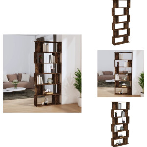 vidaXL Boekenkast - Boekenkasten - Boekenschap - Boekenstandaard - Boekenkast/kamerscherm 80x24x192 cm bewerkt hout gerookt eiken