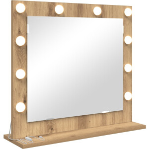 vidaXL - Make-up - Spiegel - Rechthoekig - Artisan - Eiken - 60 - x - 55 - x - 18 - cm