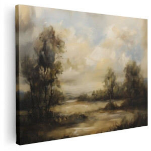 Artaza Canvas Schilderij Bos - 160x120 cm - Groot - Wanddecoratie Landelijk - Muurdecoratie Natuur - Decoratie Boom - Kamer Accessoires