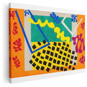 Artaza Canvas Schilderij Abstract Matisse - 80x60 cm - Wanddecoratie Modern - Muurdecoratie Kleurrijk - Decoratie Geometrisch