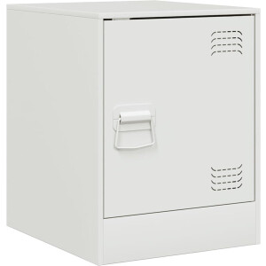 vidaXL Nachtkastje - Staal - Wit - 34,5x39x44 cm Nachtkastje - Nachtkastjes - Bijzettafel - Wandkastje