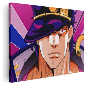 Artaza Canvas Schilderij Anime Portret - 160x120 cm - Groot - Wanddecoratie JoJo Karakter - Muurdecoratie Jongenskamer - Stoere Kamer Accessoires