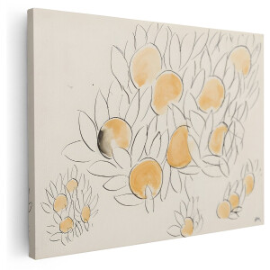 Artaza Canvas Schilderij Botanisch - 160x120 cm - Groot - Wanddecoratie Fruit Aquarel - Muurdecoratie Matisse - Schilderijen Minimalistisch