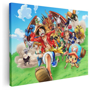 Artaza Canvas Schilderij Anime - 160x120 cm - Groot - One Piece Wanddecoratie Bemanning - Muurdecoratie Slaapkamer Jongen - Kamer Accessoires
