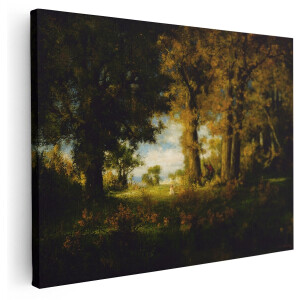 Artaza Canvas Schilderij Herfst Landschap - 160x120 cm - Groot - Wanddecoratie Bos Natuur - Muurdecoratie Boom - Schilderijen Op Canvas