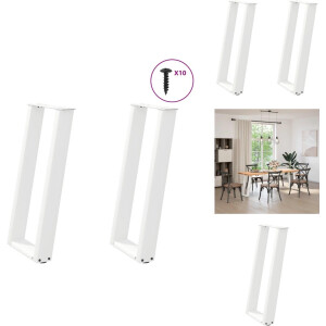 vidaXL Console Tafelpoot - Console Tafelpoten - Tafelpoot - Meubel Tafelpoot - Console tafelpoten 2 st U-vormig 28x(72-73) cm staal wit
