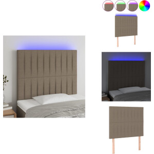 vidaXL Hoofdbord - Hoofdborden - Hoofdeinde - Houten Hoofdbord - Hoofdbord LED 80x5x118/128 cm stof taupe