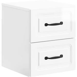 vidaXL - Muurbevestigde - Nachttafel - Hoogglans - Wit - 34,5 - x - 33 - x - 40 - cm