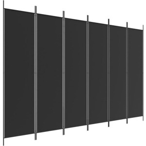 vidaXL - Kamerscherm - met - 6 - panelen - 300x200 - cm - stof - zwart