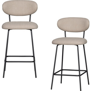 WOOOD Kjeld Barstoelen - Polyester - Naturel - Set van 2