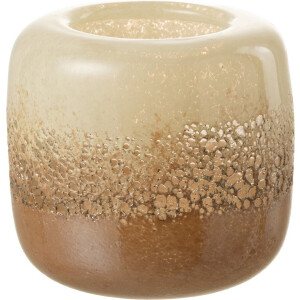 J-Line vaas Opi - glas - bruin/beige - small - Ø 15 cm
