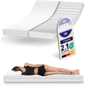 Koudschuim Matras 80x200cm, 7-Zones, H2 & H3, wasbare hoes, Stevig - Hoogte 15cm