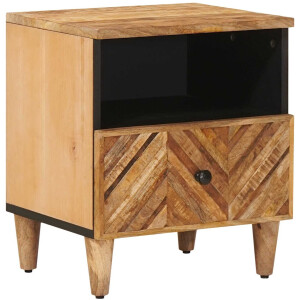 vidaXL - Nachtkastje - met - lade - Bruin - 50 - x - 33 - x - 60 - cm - Massief - Mango - Hout