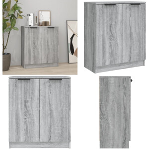 vidaXL Dressoir 60x30x70 cm bewerkt hout grijs sonoma eiken - Dressoir - Dressoirs - Kast - Wandkast