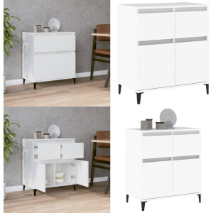 vidaXL Dressoir 60x35x70 cm bewerkt hout wit - Dressoir - Dressoirs - Kast - Dressoirkast