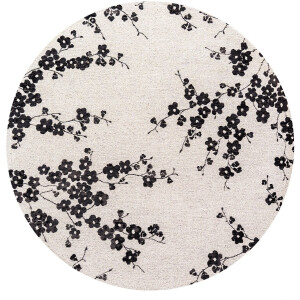 Wasbaar Binnen & Buiten Vloerkleed - 240 x 240 cm - Louis De Poortere Sakura Night Snow - Laagpolig Tapijt - Gerecycled PET - Made in Belgium - Circulair