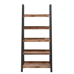 Leen Bakker - Boekenkast Scott - Bruin - 180x90x40 Cm - Metaal/Hout - Bruin#Zwart