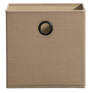 Leen Bakker - Opbergbox Kenzi Linnen - Zand - 31x31x31 Cm - Polyester/Linnen - Beige