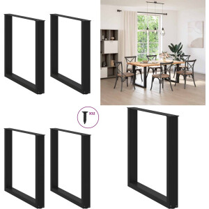 vidaXL Eettafelpoten 2 st U-vormig 90x(72-73) cm staal zwart - Eettafelpoot - Eettafelpoten - Tafelpoot - Meubeltafelpoot