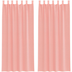vidaXL - Gordijnen - voile - met - lussen - 2 - st - 140x225 - cm - roze