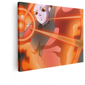 Artaza Canvas Schilderij Jiren - 120x90 cm - Wanddecoratie Dragon Ball Super - Muurdecoratie Anime - Schilderijen Jongens Slaapkamer - Oranje