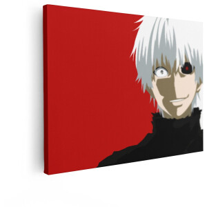 Artaza Canvas Schilderij Anime Tokyo Ghoul - 80x60 cm - Wanddecoratie Kaneki - Muurdecoratie Slaapkamer - Schilderijen Op Canvas Portret