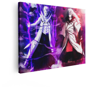 Artaza Canvas Schilderij Naruto - 120x90 cm - Wanddecoratie Anime Obito En Madara - Muurdecoratie Jongenskamer - Schilderijen Op Canvas
