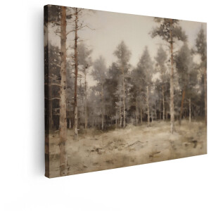 Artaza Canvas Schilderij Bos - 120x90 cm - Wanddecoratie Natuur - Muurdecoratie Landschap - Decoratie Bomen - Schilderijen Op Canvas