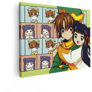 Artaza Canvas Schilderij Anime Personages - 40x30 cm - Wanddecoratie Kinderkamer - Muurdecoratie Jongenskamer - Decoratie Manga - Kamer Accessoires