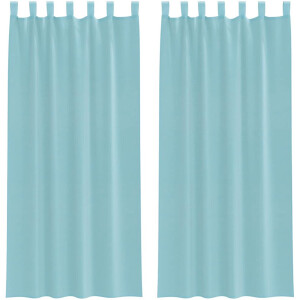 vidaXL - Gordijnen - voile - met - lussen - 2 - st - 140x245 - cm - turkoois