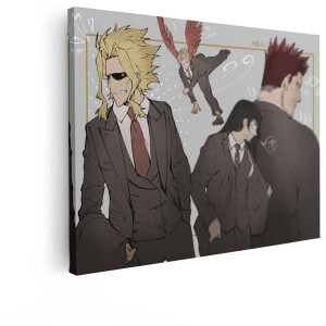 Artaza Canvas Schilderij Anime Mannen - 80x60 cm - Wanddecoratie My Hero Academia - Muurdecoratie Jongenskamer - Schilderijen Op Canvas