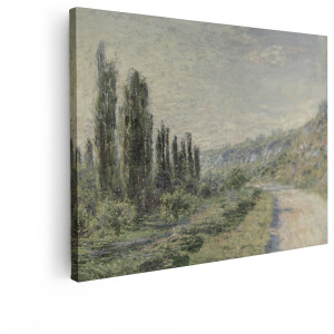 Artaza Canvas Schilderij Impressionistische Landschapsschilderij met Cipressen en een Landweggetje - 120x90 cm - Groot - Wanddecoratie Woonkamer - Schilderijen - Muurdecoratie