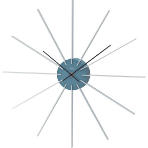 AMS W9596 - Wandklok - Quartz - Kunststof - Aluminium - Ø50 cm - Blauw
